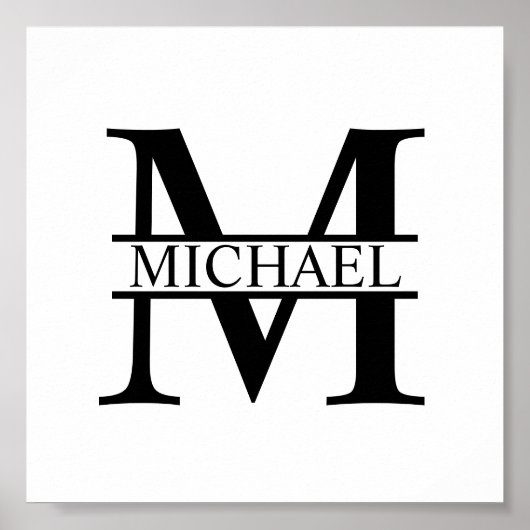 Personalisiertes Monogramm und Name Poster (Vorne)