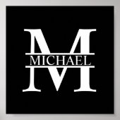 Personalisiertes Monogramm und Name Poster (Vorne)