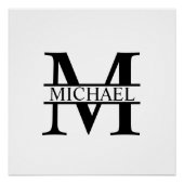 Personalisiertes Monogramm und Name Poster (Vorderseite)