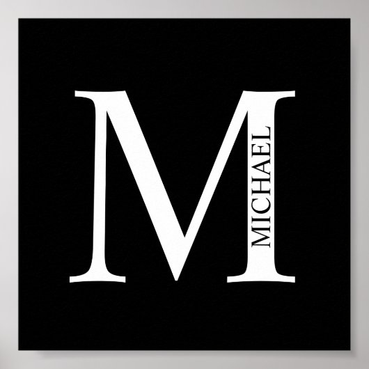 Personalisiertes Monogramm und Name-Poster Poster (Vorne)