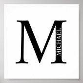 Personalisiertes Monogramm und Name-Poster Poster (Vorne)