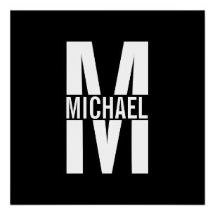 Personalisiertes Monogramm und Name-Poster Poster