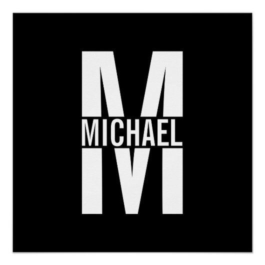 Personalisiertes Monogramm und Name-Poster Poster (Vorderseite)