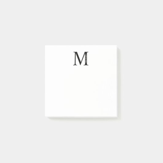 Personalisiertes Monogramm und Name Postit-Notizen Post-it Klebezettel (Vorderseite)