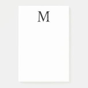 Personalisiertes Monogramm und Name Postit-Notizen Post-it Klebezettel