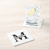 Personalisiertes Monogramm und Name Rechteckiger Pappuntersetzer (Vor Ort)