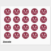 Personalisiertes Monogramm und Name Runder Aufkleber (Blatt)