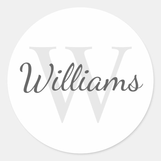 Personalisiertes Monogramm und Name Runder Aufkleber (Vorderseite)