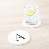 Personalisiertes Monogramm und Name Sandstone Unte Getränkeuntersetzer (Seite)