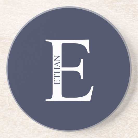 Personalisiertes Monogramm und Name Sandstone Unte Getränkeuntersetzer (Vorne)