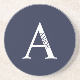 Personalisiertes Monogramm und Name Sandstone Unte Getränkeuntersetzer