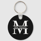 Personalisiertes Monogramm und Name Schlüsselanhänger (Vorderseite)