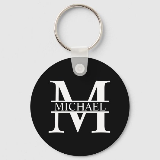 Personalisiertes Monogramm und Name Schlüsselanhänger (Vorderseite)