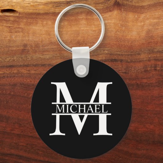 Personalisiertes Monogramm und Name Schlüsselanhänger (Vorderseite)
