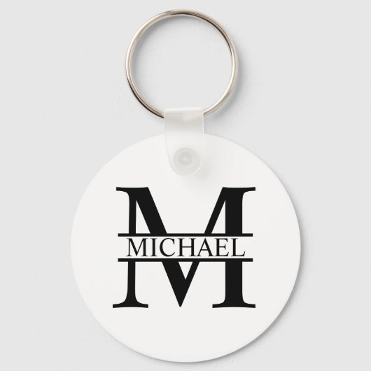 Personalisiertes Monogramm und Name Schlüsselanhänger (Vorderseite)