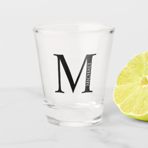 Personalisiertes Monogramm und Name Schnapsglas