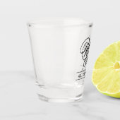 Personalisiertes Monogramm und Name Schnapsglas (Links)