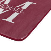 Personalisiertes Monogramm und Name Schneidebrett (Ecke)