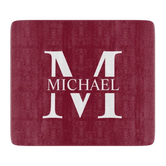 Personalisiertes Monogramm und Name Schneidebrett (Vorderseite)