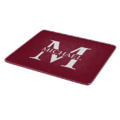 Personalisiertes Monogramm und Name Schneidebrett (Ecke)
