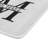 Personalisiertes Monogramm und Name Schneidebrett (Ecke)