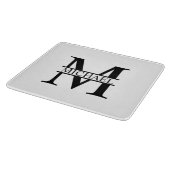 Personalisiertes Monogramm und Name Schneidebrett (Ecke)