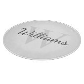 Personalisiertes Monogramm und Name Schneidebrett (Ecke)