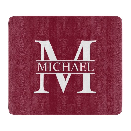 Personalisiertes Monogramm und Name Schneidebrett (Vorderseite)