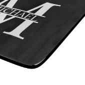 Personalisiertes Monogramm und Name Schneidebrett (Ecke)