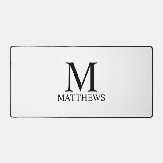 Personalisiertes Monogramm und Name Schreibtischunterlage (Vorderseite)