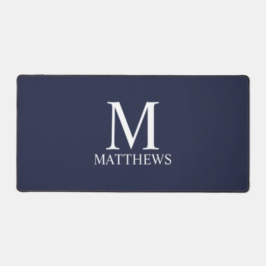 Personalisiertes Monogramm und Name Schreibtischunterlage (Vorderseite)
