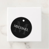 Personalisiertes Monogramm und Name Schwarz Geschenkanhänger (Beispiel)