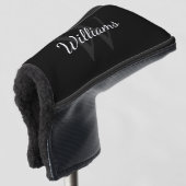 Personalisiertes Monogramm und Name Schwarz Golf Headcover (3/4 Vorderseite)