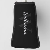 Personalisiertes Monogramm und Name Schwarz Golf Headcover (Rotieren 90)