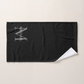 Personalisiertes Monogramm und Name Schwarz Handtuch (Handtuch)
