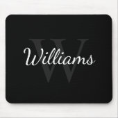 Personalisiertes Monogramm und Name Schwarz Mousepad (Vorne)