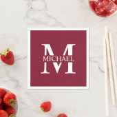 Personalisiertes Monogramm und Name Serviette (Beispiel)