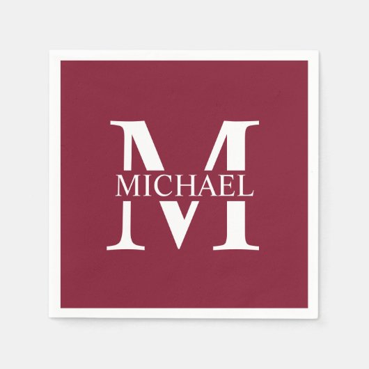 Personalisiertes Monogramm und Name Serviette (Vorderseite)