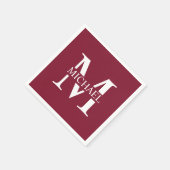 Personalisiertes Monogramm und Name Serviette (Ecke)