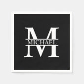 Personalisiertes Monogramm und Name Serviette (Vorderseite)