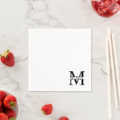 Personalisiertes Monogramm und Name Serviette (Beispiel)