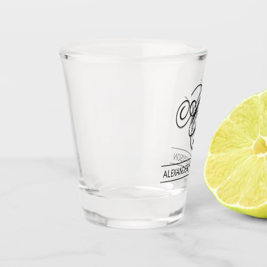 Personalisiertes Monogramm und Name Shotglas Schnapsglas (Links)