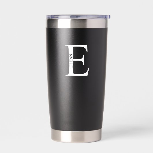 Personalisiertes Monogramm und Name Thermobecher (Links)