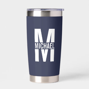Personalisiertes Monogramm und Name Thermobecher