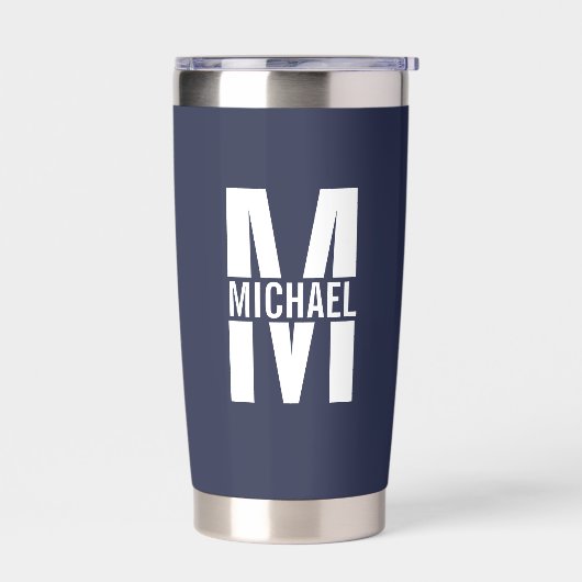 Personalisiertes Monogramm und Name Thermobecher (Links)