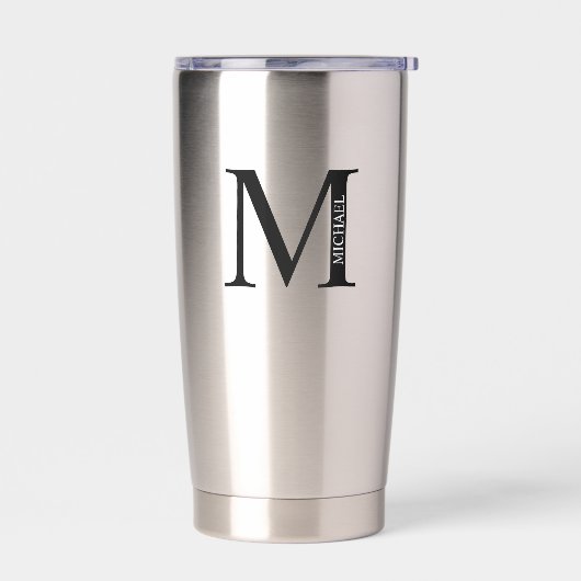 Personalisiertes Monogramm und Name Thermobecher (Links)