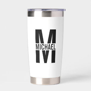 Personalisiertes Monogramm und Name Thermobecher