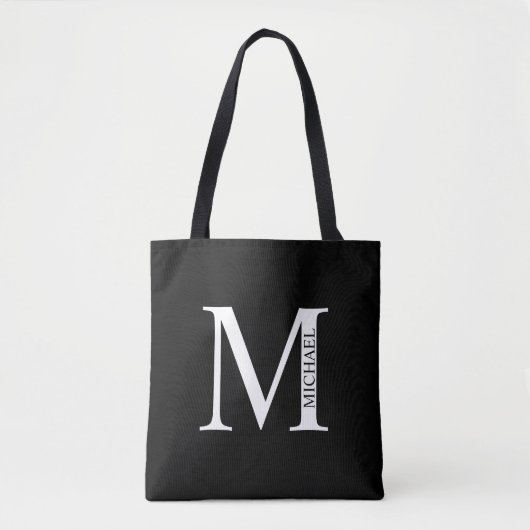 Personalisiertes Monogramm und Name Totbeutel Tasche (Vorderseite)
