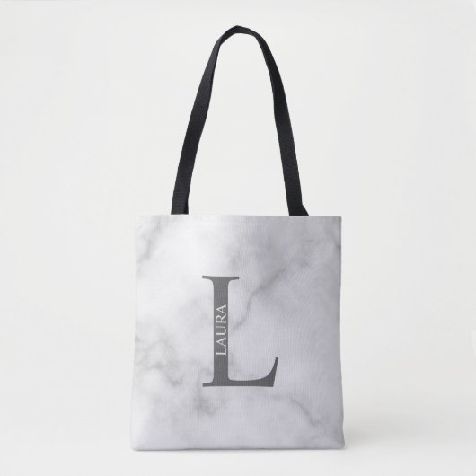 Personalisiertes Monogramm und Name Totbeutel Tasche (Vorderseite)