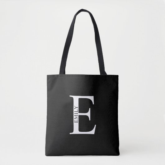Personalisiertes Monogramm und Name Totbeutel Tasche (Vorderseite)